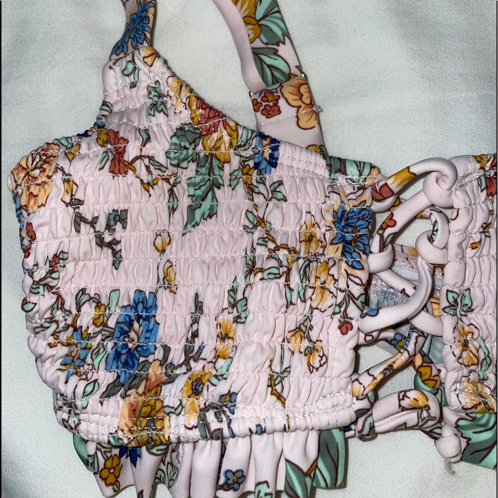 floral bathing suit top